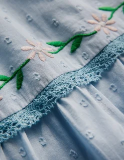 Boden Robes-Robe midi à corsage froncé Bleu brumeux