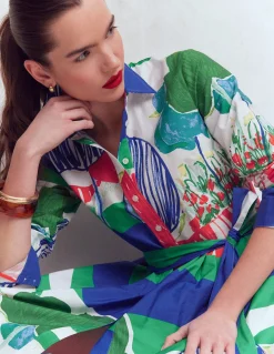 Boden Tenues De Travail|Robes & Combinaisons-Robe midi Alexa à manches longues Motif Abstract Valley multi