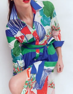 Boden Tenues De Travail|Robes & Combinaisons-Robe midi Alexa à manches longues Motif Abstract Valley multi