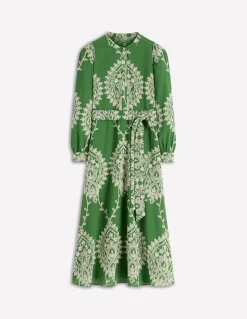 Boden Robes & Combinaisons|Midi-Robe midi Ava en coton Broderie anglaise vert