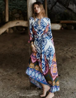 Boden Robes & Combinaisons|Midi-Robe midi Ava en coton Multi, motif Ornamental Garden