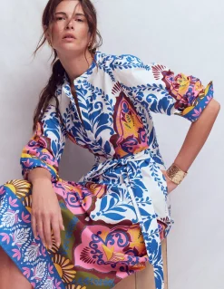 Boden Robes & Combinaisons|Midi-Robe midi Ava en coton Multi, motif Ornamental Garden