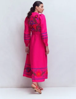 Boden Robes & Combinaisons|Midi-Robe midi Ava en lin mélangé Broderie multi