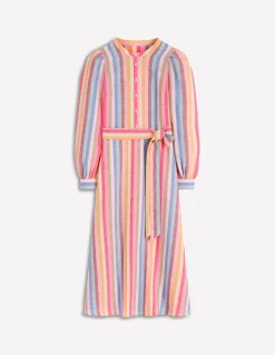 Boden Robes & Combinaisons|Midi-Robe midi Ava en lin mélangé Multi rose, vert, violet