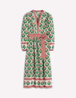 Boden Robes & Combinaisons|Midi-Robe midi Cary en coton Multi, motif Ornamental Stamp