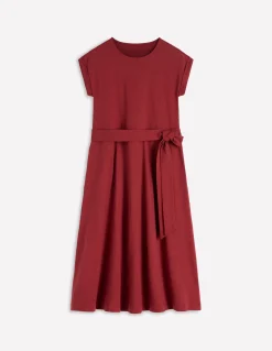 Boden Robes & Combinaisons|Tenues De Travail-Robe midi Eve en jersey Châtaigne profonde