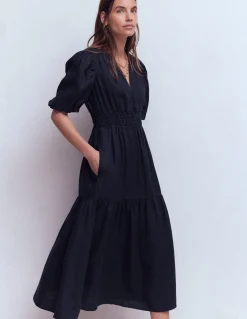 Boden Robes & Combinaisons|Midi-Robe midi Irene en lin Bleu marine