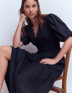 Boden Robes & Combinaisons|Midi-Robe midi Irene en lin Bleu marine