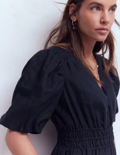 Boden Robes & Combinaisons|Midi-Robe midi Irene en lin Bleu marine