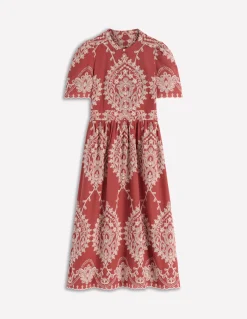 Boden Robes & Combinaisons|Midi-Robe midi Ivy en coton Broderie rouille