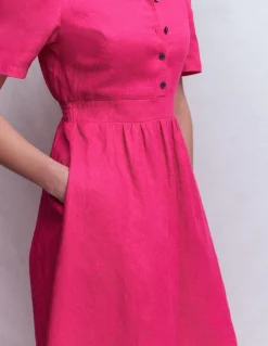 Boden Robes & Combinaisons|Midi-Robe midi Ivy en lin Rose pivoine