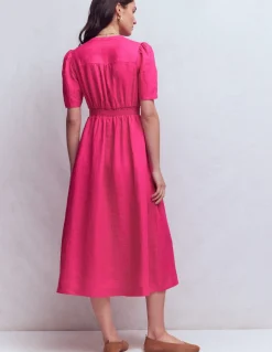 Boden Robes & Combinaisons|Midi-Robe midi Ivy en lin Rose pivoine