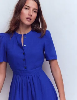 Boden Robes & Combinaisons|Midi-Robe midi Ivy en lin Bleu vif