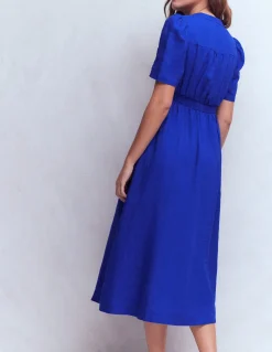 Boden Robes & Combinaisons|Midi-Robe midi Ivy en lin Bleu vif