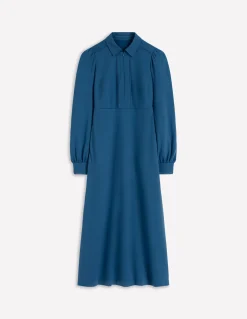Boden Tenues De Travail|Robes & Combinaisons-Robe midi Pip zippée en point de Rome Bleu tourmaline