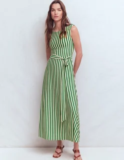 Boden Robes & Combinaisons|Midi-Robe midi Tamsin en jersey Vert frais, rayé