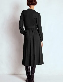 Boden Robes & Combinaisons|Midi-Robe Naomi à manches longues en jersey Noir