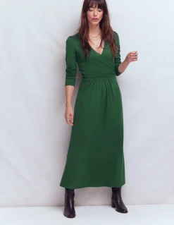 Boden Tenues De Travail|Robes & Combinaisons-Robe portefeuille Carla en jersey Vert chasseur