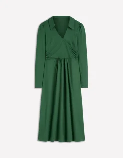 Boden Tenues De Travail|Robes & Combinaisons-Robe portefeuille Carla en jersey Vert chasseur