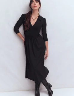 Boden Tenues De Travail|Robes & Combinaisons-Robe portefeuille Carla en jersey Noir