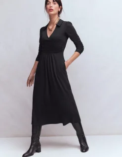 Boden Tenues De Travail|Robes & Combinaisons-Robe portefeuille Carla en jersey Noir