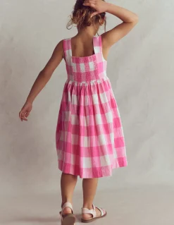 Boden Robes-Robe Remy boutonnée Vichy punch rose