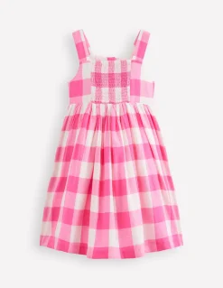 Boden Robes-Robe Remy boutonnée Vichy punch rose