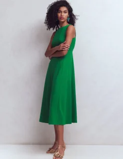 Boden Robes & Combinaisons|Midi-Robe sans manches en point de Rome Vert frais