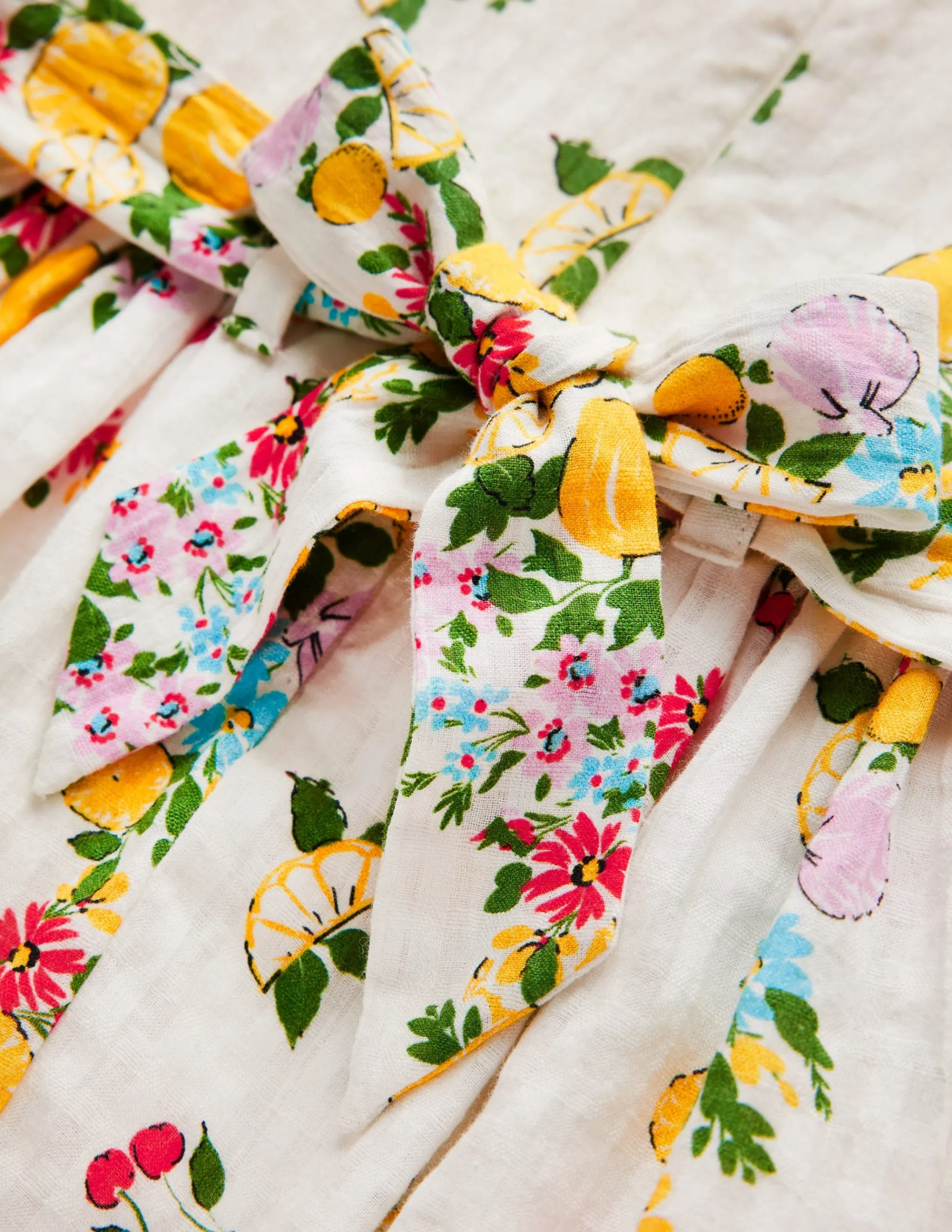 Boden Robes-Robe style vintage à ceinture large Motif floral citron ivoire doux