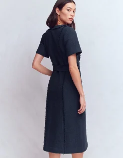 Boden Tenues De Travail|Robes & Combinaisons-Robe texturée Ruth à fermeture zippée Bleu marine