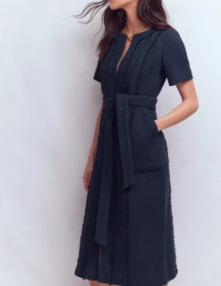 Boden Tenues De Travail|Robes & Combinaisons-Robe texturée Ruth à fermeture zippée Bleu marine