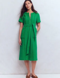 Boden Tenues De Travail|Robes & Combinaisons-Robe texturée Ruth à fermeture zippée Vert des Highlands