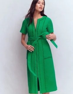 Boden Tenues De Travail|Robes & Combinaisons-Robe texturée Ruth à fermeture zippée Vert des Highlands