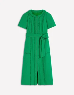 Boden Tenues De Travail|Robes & Combinaisons-Robe texturée Ruth à fermeture zippée Vert des Highlands