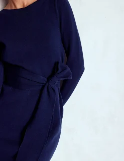 Boden Tenues De Travail|Robes Coupe Petite-Robe Tiana nouée sur le devant en maille Bleu marine