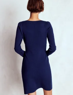 Boden Tenues De Travail|Robes Coupe Petite-Robe Tiana nouée sur le devant en maille Bleu marine
