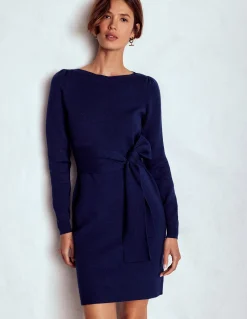 Boden Tenues De Travail|Robes Coupe Petite-Robe Tiana nouée sur le devant en maille Bleu marine