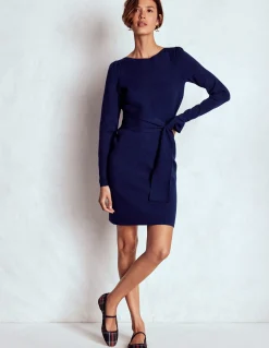 Boden Tenues De Travail|Robes Coupe Petite-Robe Tiana nouée sur le devant en maille Bleu marine