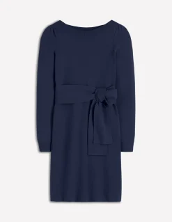 Boden Tenues De Travail|Robes Coupe Petite-Robe Tiana nouée sur le devant en maille Bleu marine