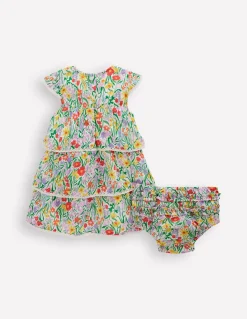 Boden Robes|Ensembles Assortis-Robe tissée à volants Motif Spring Floral multi