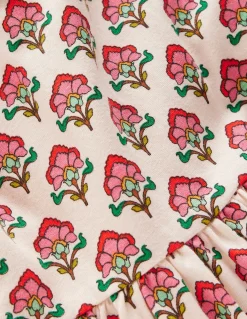 Boden Robes-Robe tournoyante à manches virevoltantes Motif floral xylographique multi