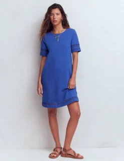 Boden Robes & Combinaisons|Robes Coupe Petite-Robe T-shirt Hattie en jersey Bleu denim