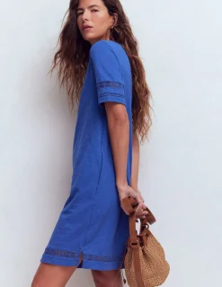 Boden Robes & Combinaisons|Robes Coupe Petite-Robe T-shirt Hattie en jersey Bleu denim