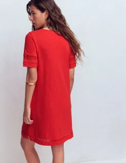 Boden Robes & Combinaisons|Robes Coupe Petite-Robe T-shirt Hattie en jersey Corail rouge
