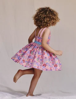 Boden Robes-Robe évasée à bretelles multiples Motif Garden Floral rose reine-des-près