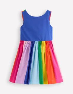 Boden Robes-Robe évasée à bretelles multiples Arc-en-ciel bleu saphir