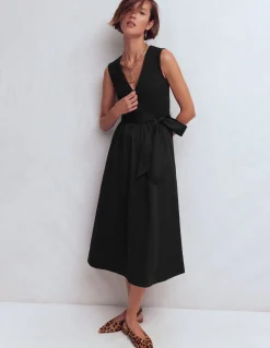 Boden Tenues De Travail|Midi-Robe zippée sur le devant en mélange de techniques Noir