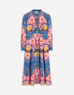 Boden Robes & Combinaisons|Longues-Robe-chemise à motif pêle-mêle et taille empire Multi, motif Starburst Heart