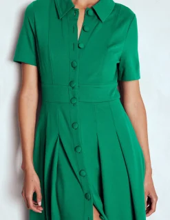Boden Tenues De Travail|Robes & Combinaisons-Robe-chemise Bridget en point de Rome Vert joyau