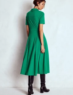 Boden Tenues De Travail|Robes & Combinaisons-Robe-chemise Bridget en point de Rome Vert joyau